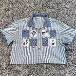 Floral patchwork boxy crop top